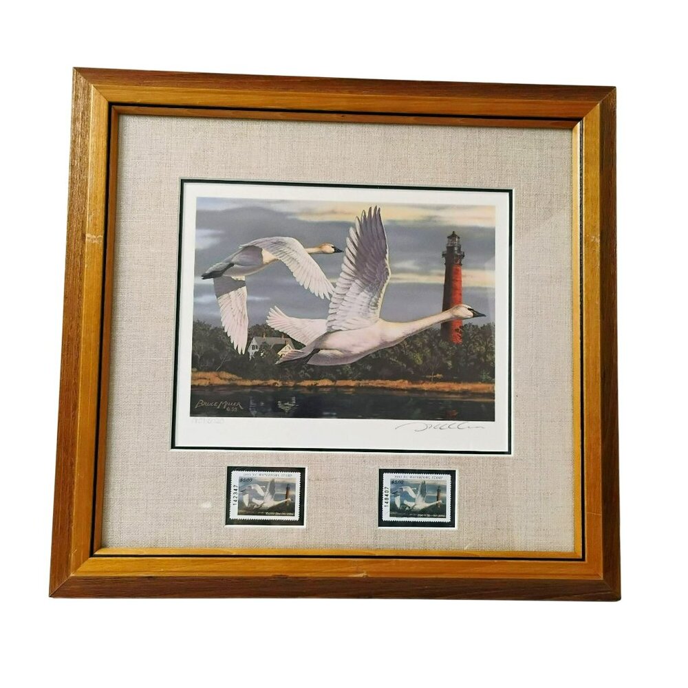 Bruce Miller 1993 North Carolina Waterfowl Stamp Print Framed Signed Limited Edi